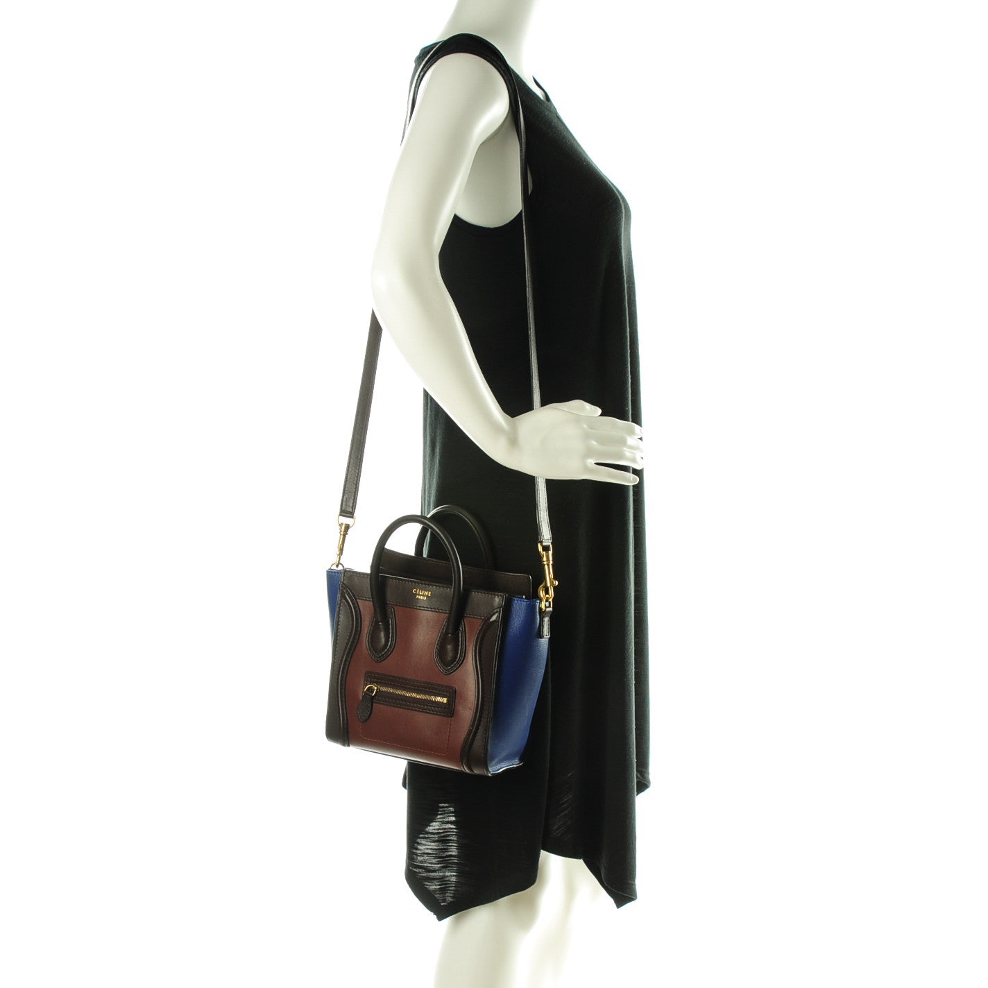 Smooth Calfskin Nano Tri-Color Luggage Acajou