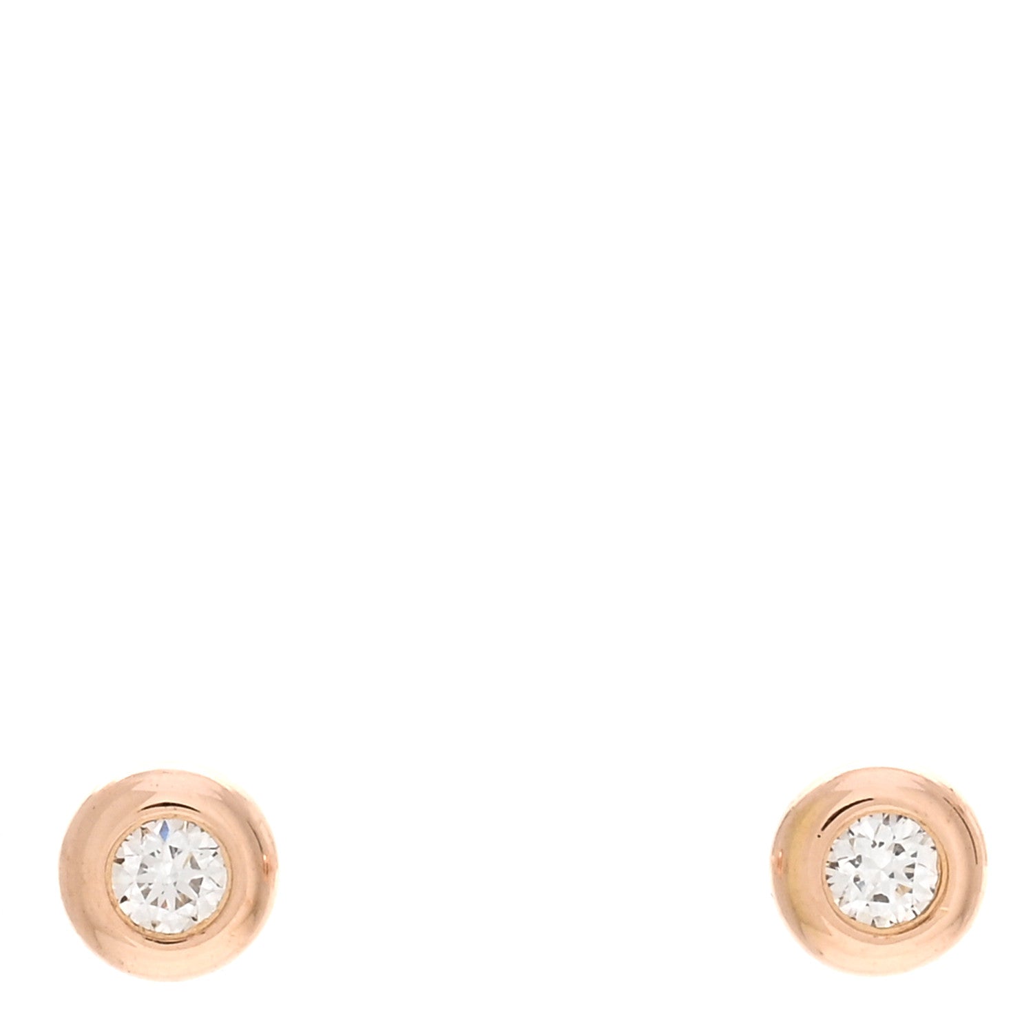 Tiffany 18K Rose Gold Diamond .06ctw Elsa Peretti Diamonds By The Yard Earrings 1 of 4