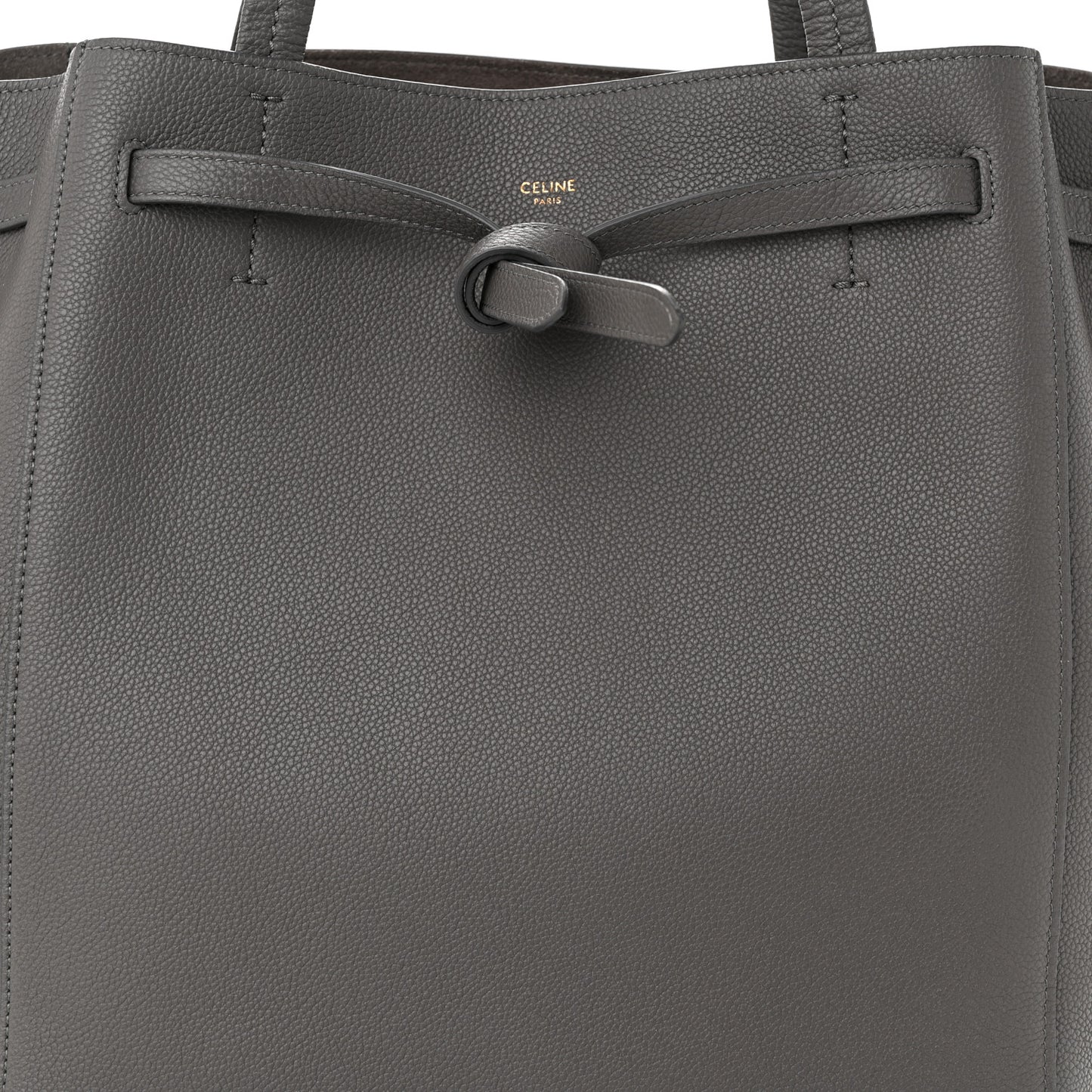 Soft Grained Calfskin Small Belt Cabas Phantom Medium Grey