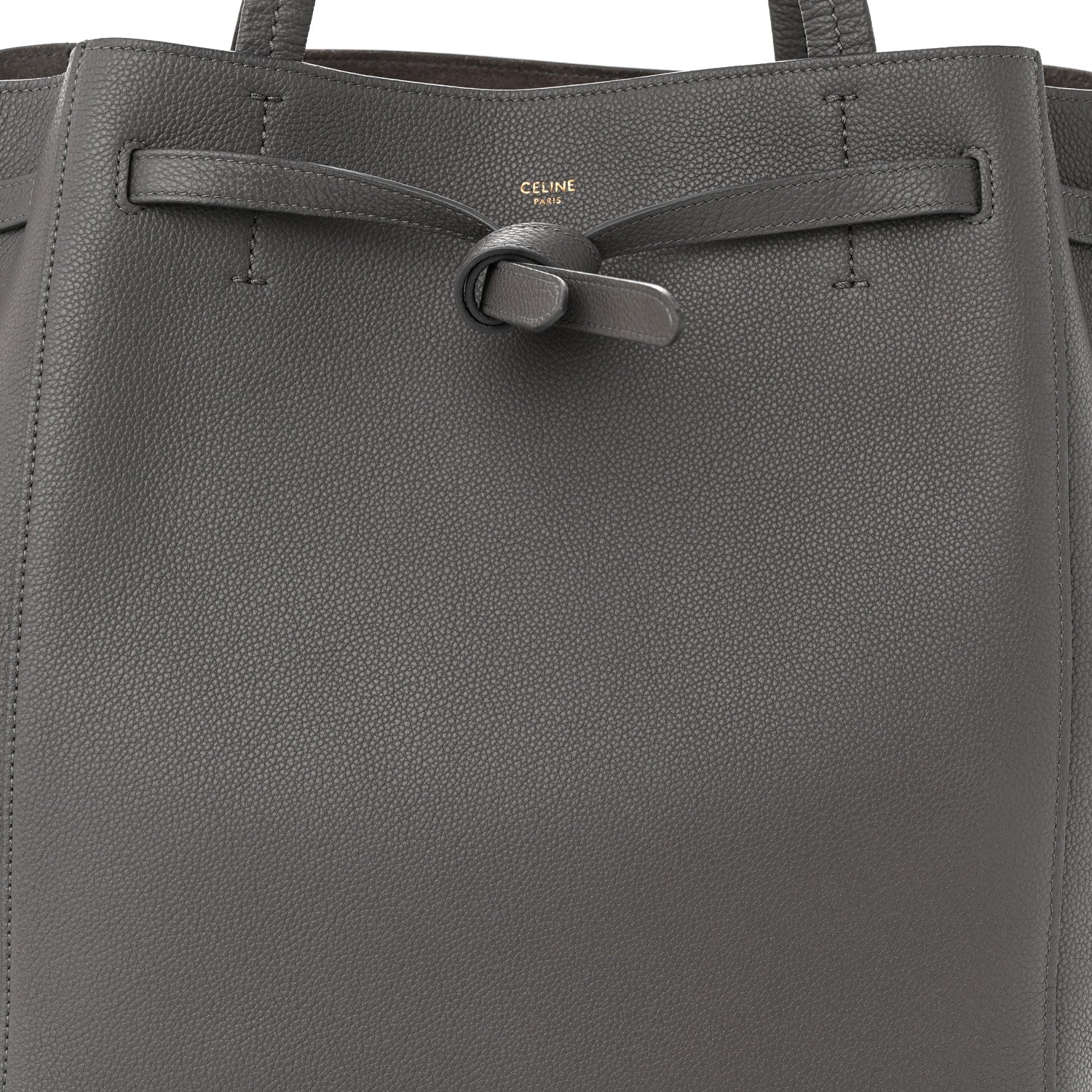 Celine Soft Grained Calfskin Small Belt Cabas Phantom Medium Grey 9 of 11