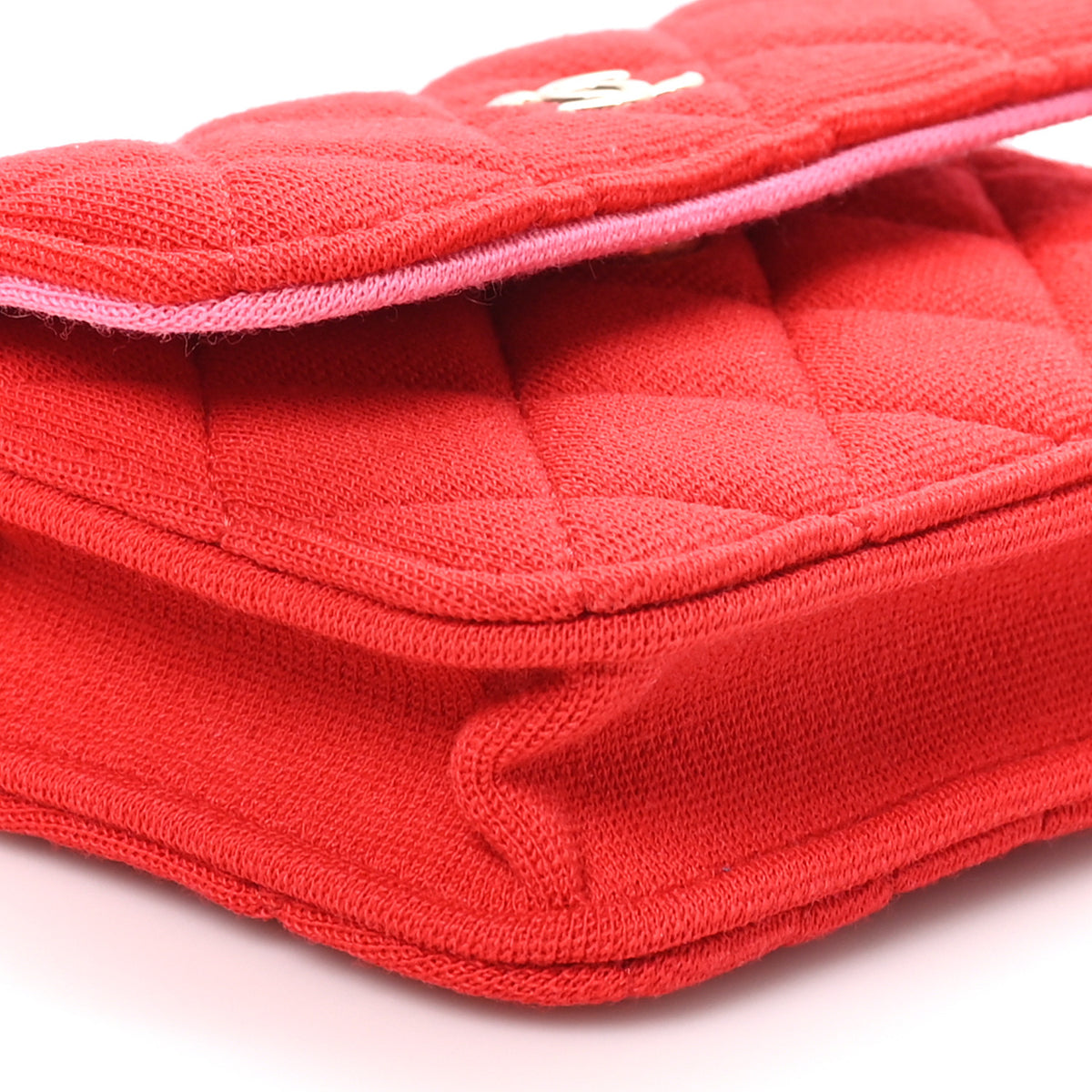 Chanel Jersey Quilted Micro Mini Flap Red 10 of 11