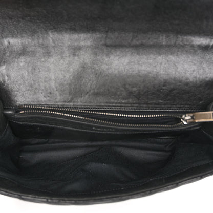 Saint Laurent Sheepskin Matelasse Chevron Monogram Large College Satchel Black 5 of 9