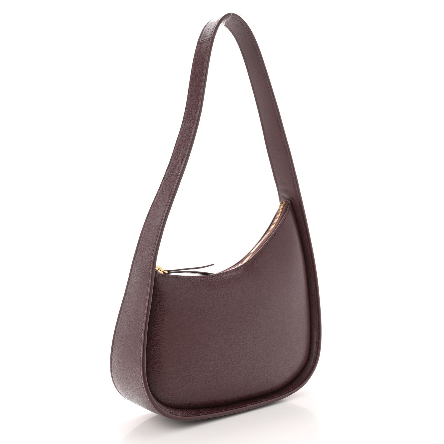 The Row Grained Calfskin Half Moon Shoulder Bag Raisin 3 of 11