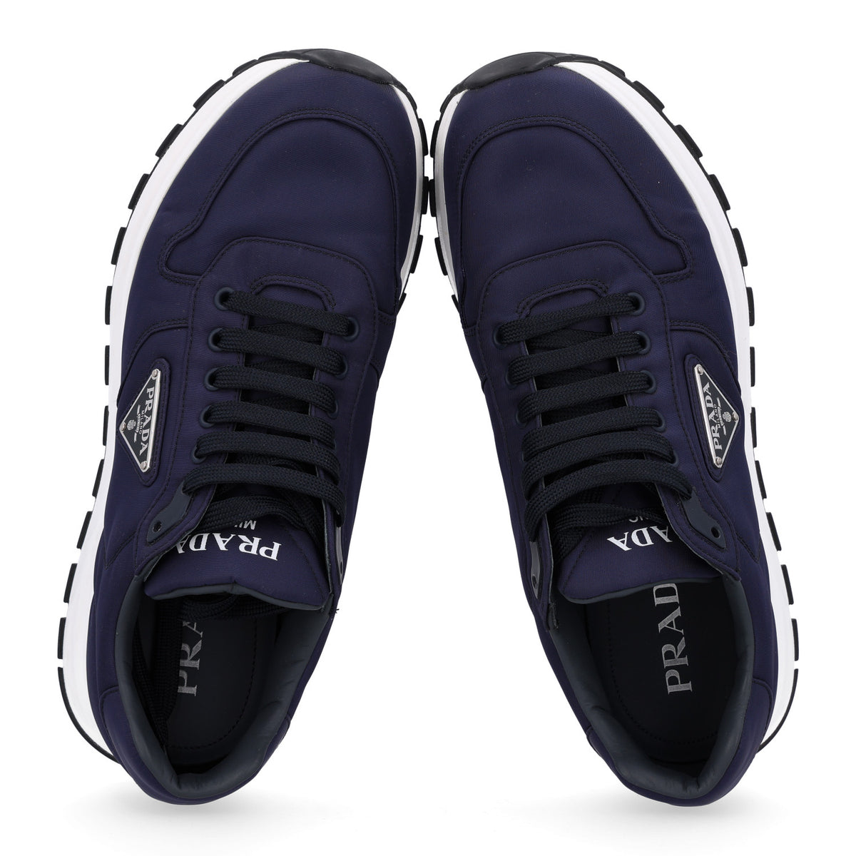 Re-Nylon Spazzolato Metal Triangle Logo Mens Prax 01 Sneakers 9.5 Navy