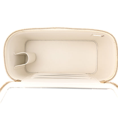 Chanel Caviar Quilted Small Vanity Case With Chain White 5 of 12