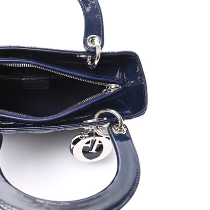 Christian Dior Patent Cannage Medium Lady Dior Navy Blue 5 of 9