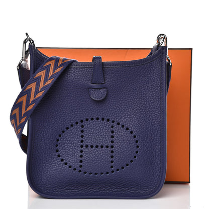 Hermes Taurillon Clemence Amazone Evelyne TPM Bleu Encre 10 of 10