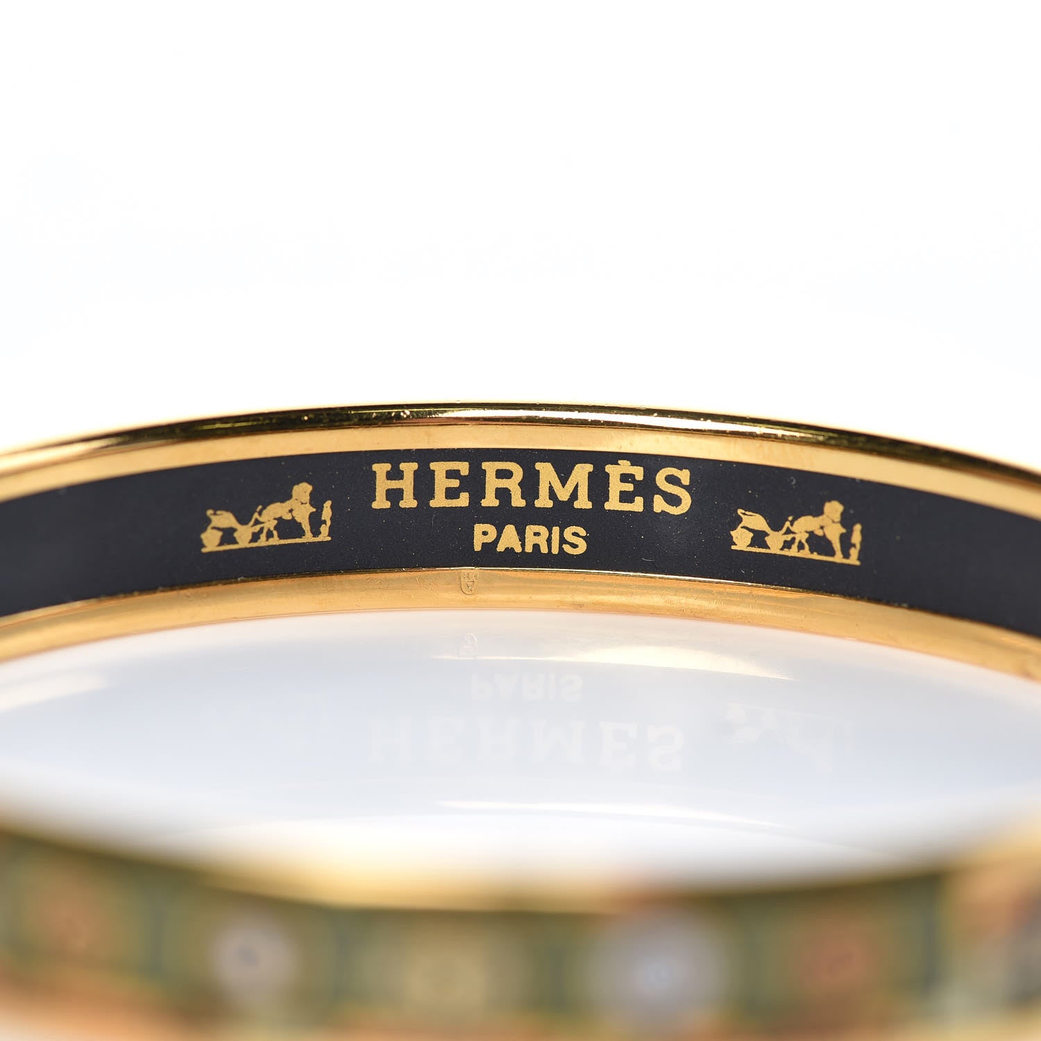 Hermes Enamel Printed Narrow Bracelet 70 4 of 5