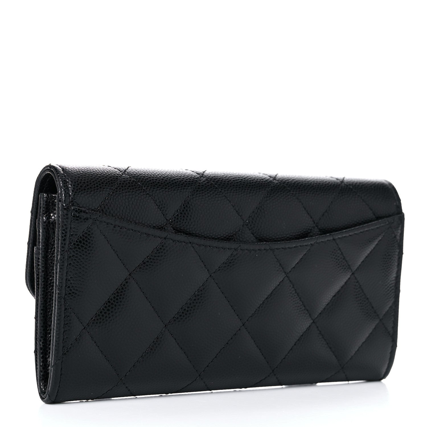 Chanel Caviar Quilted Medium Gusset Flap Wallet Black 3 of 11