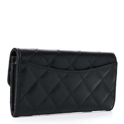Chanel Caviar Quilted Medium Gusset Flap Wallet Black 3 of 11