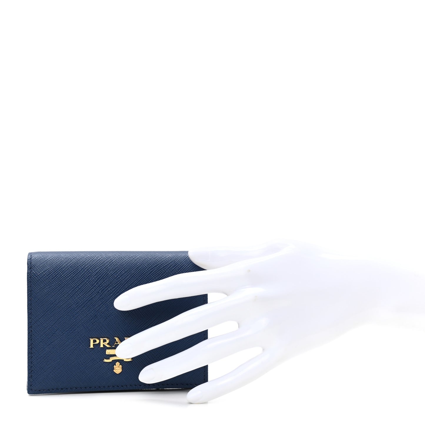 Saffiano Metal Bi-Fold Wallet Bluette