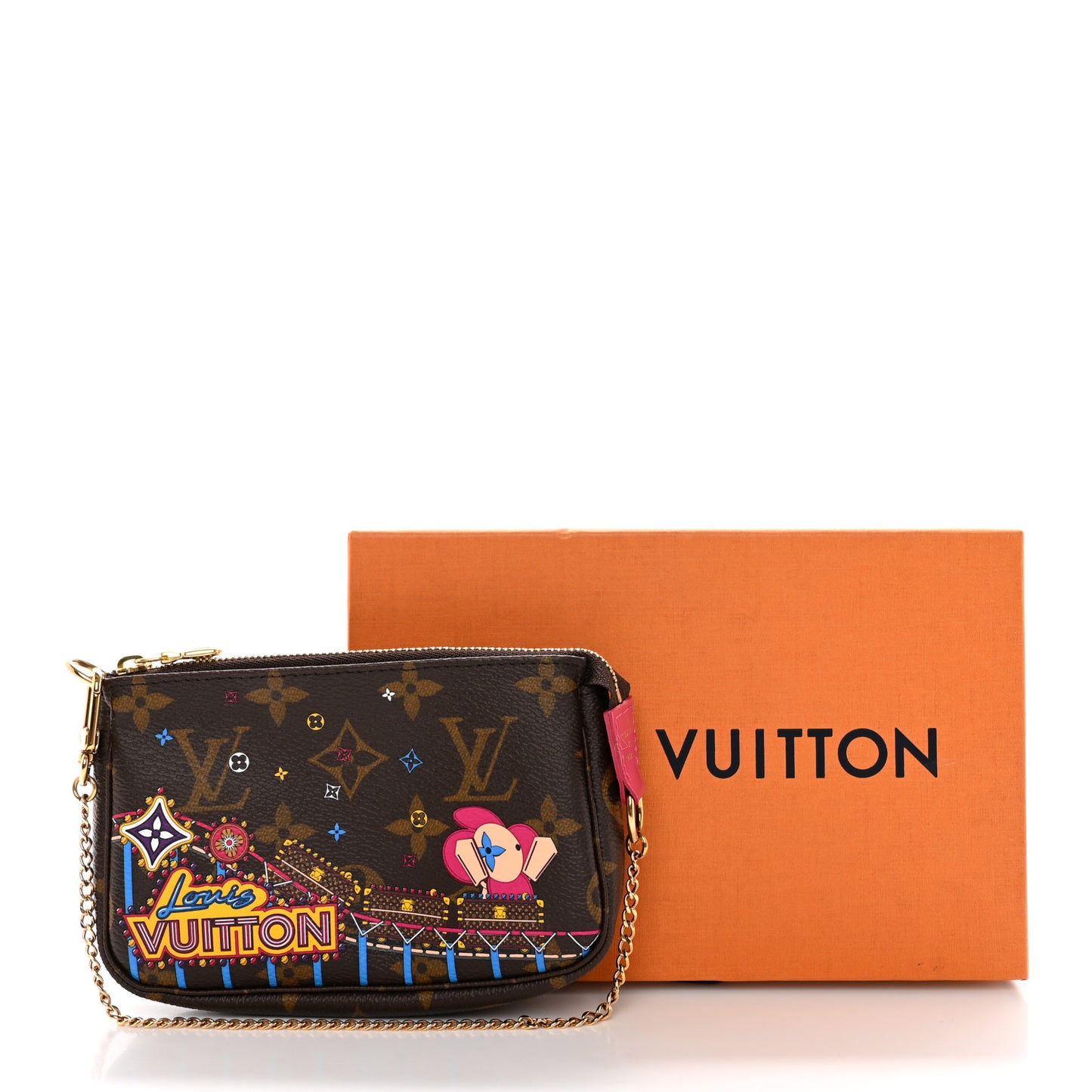 Monogram 2020 Christmas Animation Roller Coaster Mini Pochette Accessories Pivoine