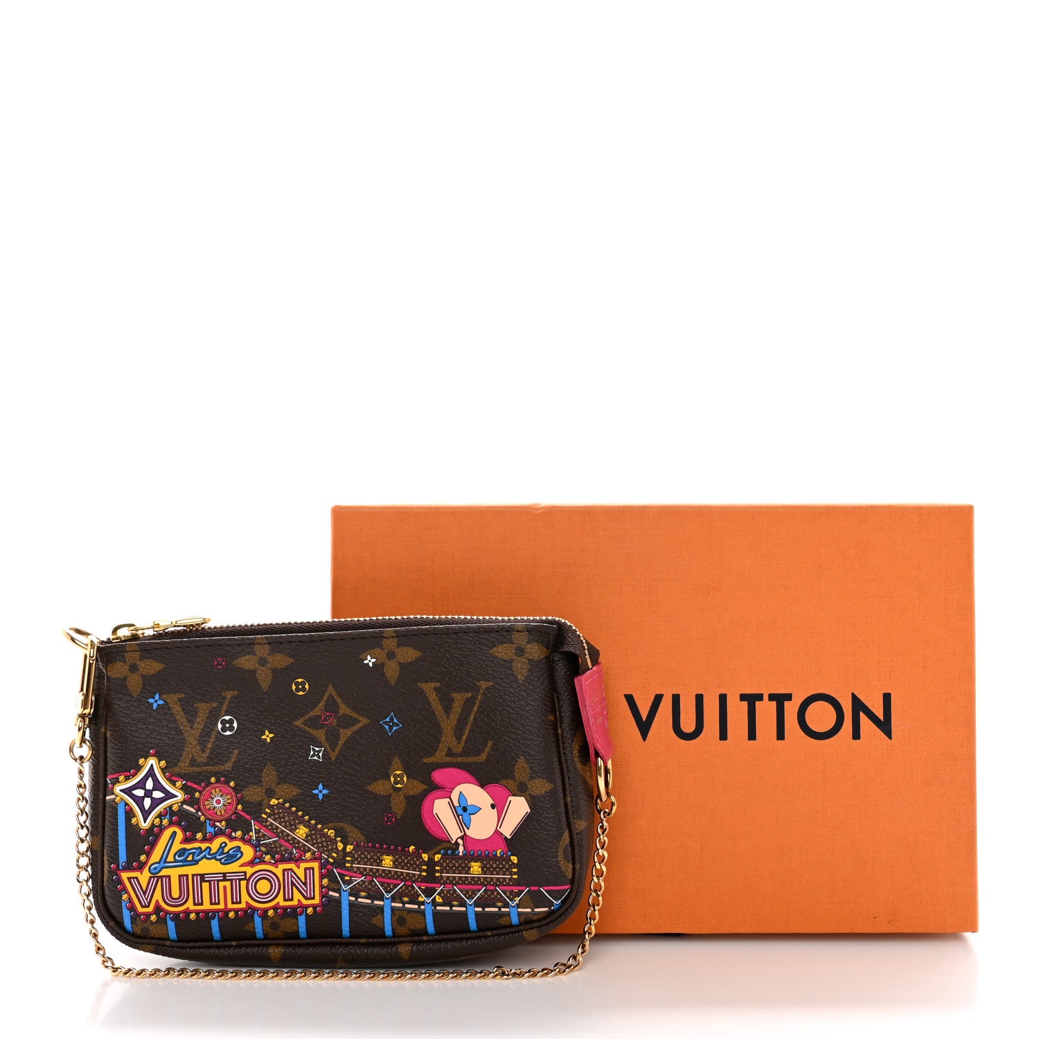Louis Vuitton Monogram 2020 Christmas Animation Roller Coaster Mini Pochette Accessories Pivoine 7 of 7