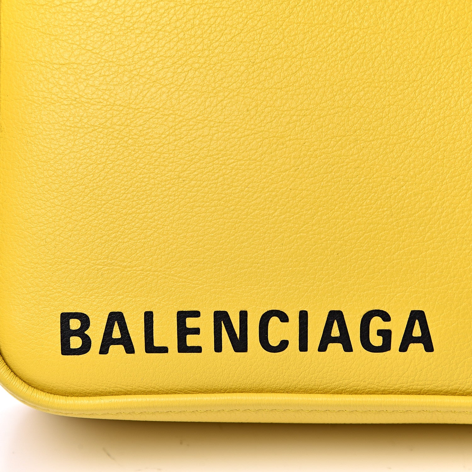 Balenciaga Shiny Day Calfskin Logo XS Triangle Duffle Jaune Black 7 of 9