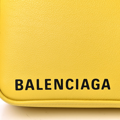 Balenciaga Shiny Day Calfskin Logo XS Triangle Duffle Jaune Black 7 of 9