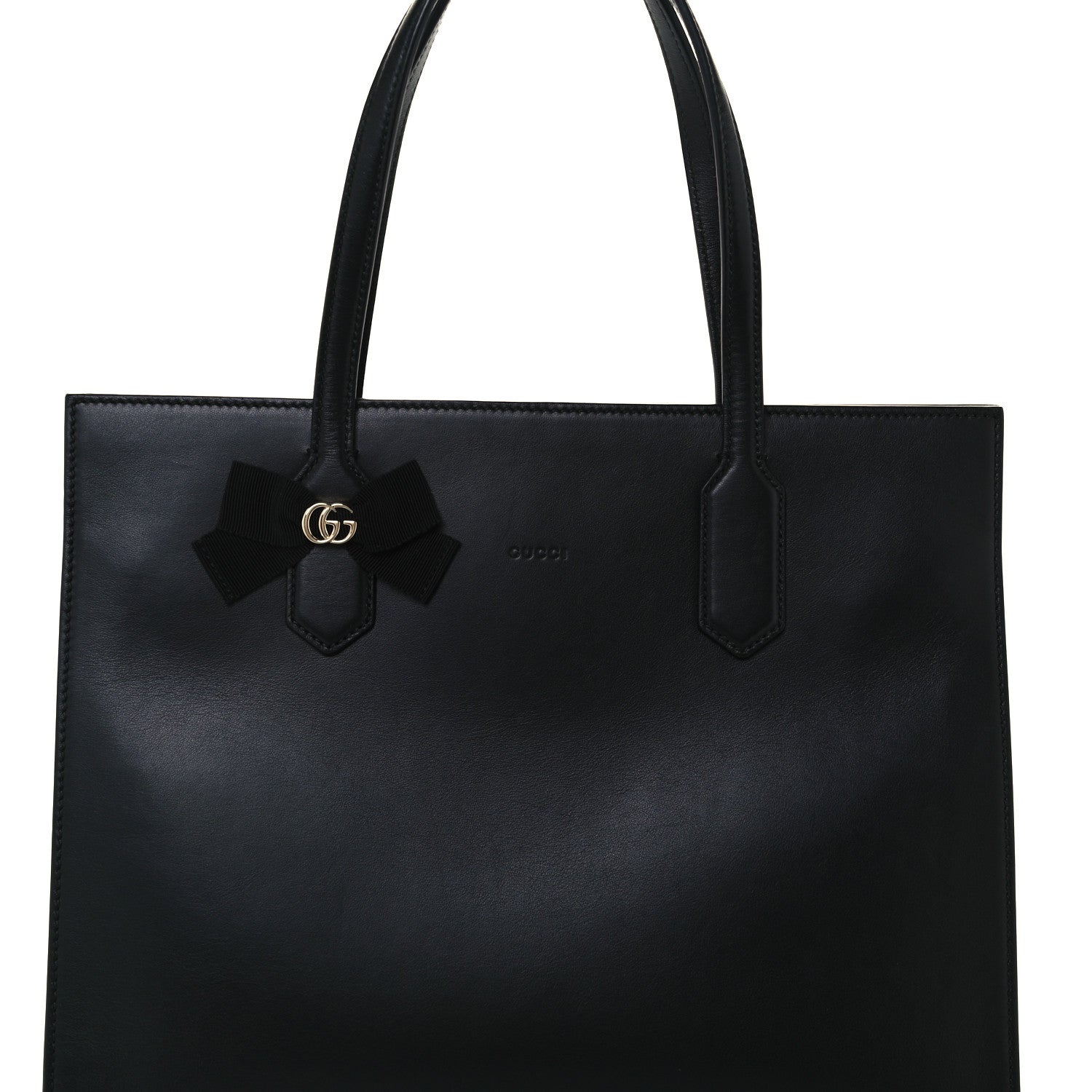 Gucci Calfskin Marmont Ribbon Tote Black 9 of 11