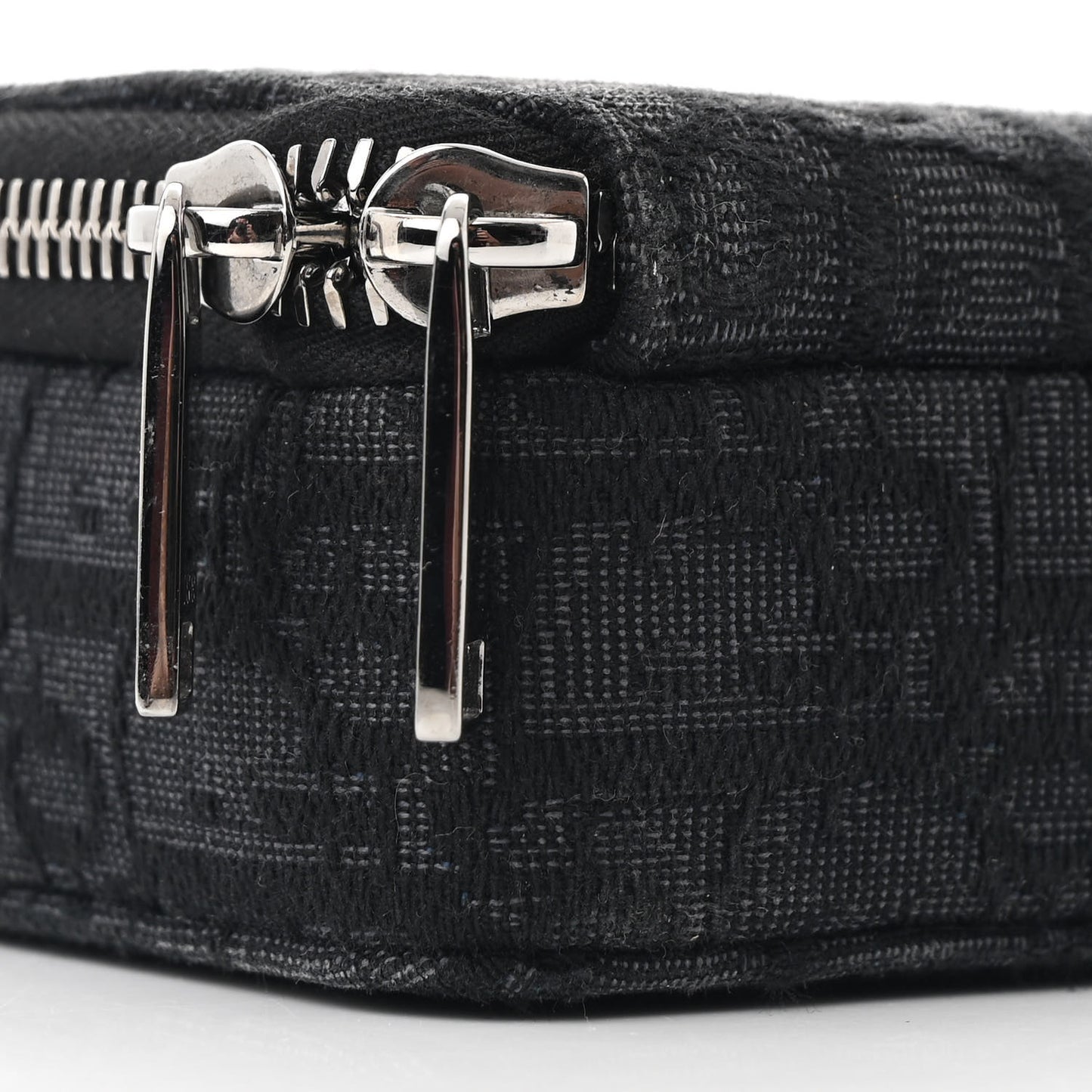 Oblique Zipped With Strap Pouch Blue Black