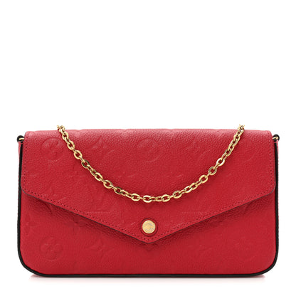 Louis Vuitton Empreinte Pochette Felicie Chain Wallet Scarlet 3 of 17