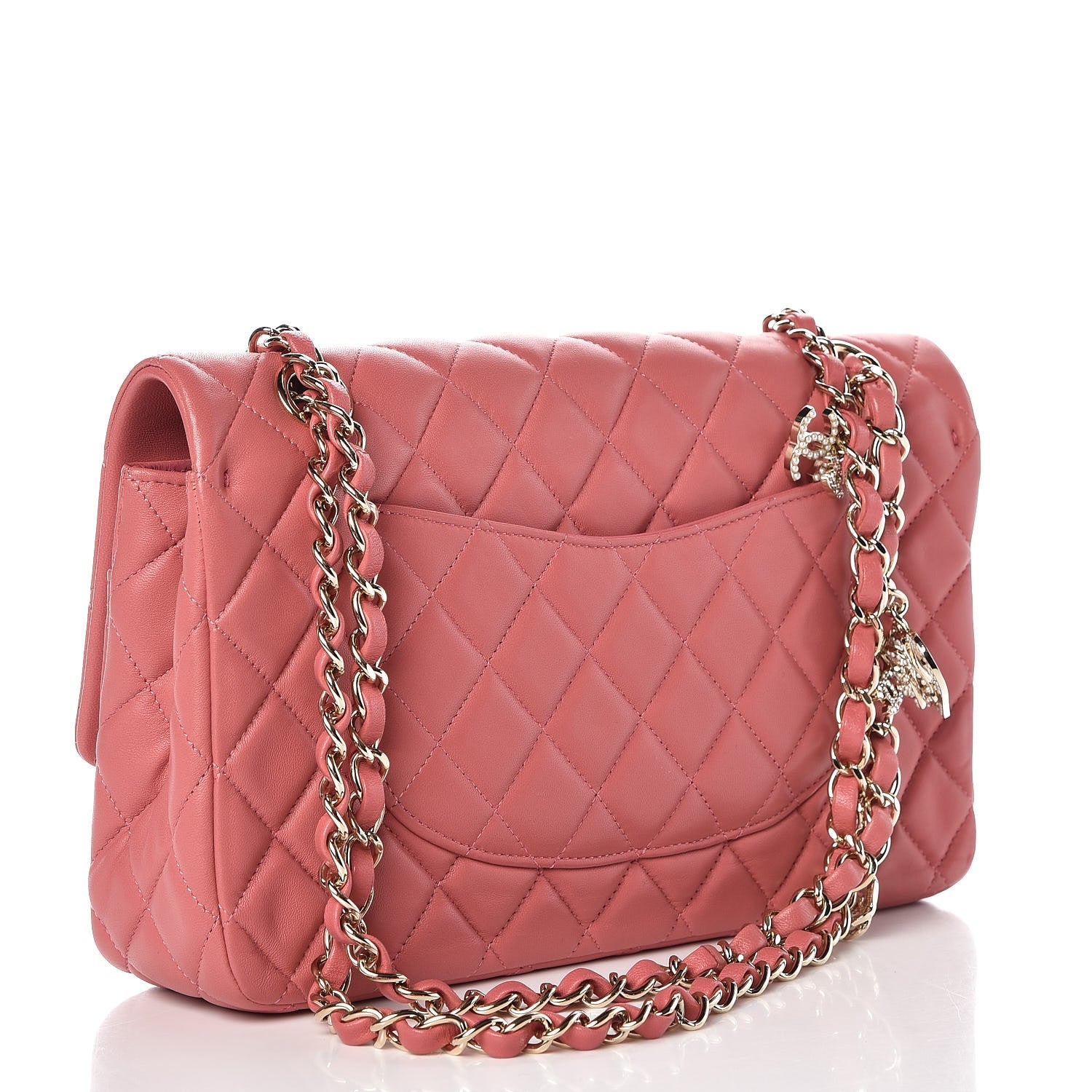 Chanel Lambskin Quilted Valentine Charms Medium Single Flap Pink 4 of 8
