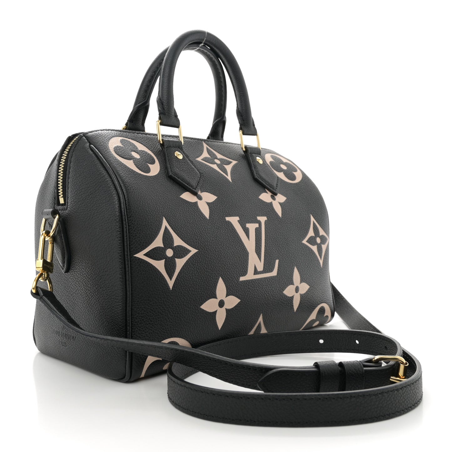 Empreinte Monogram Giant Speedy Bandouliere 25 Black Beige