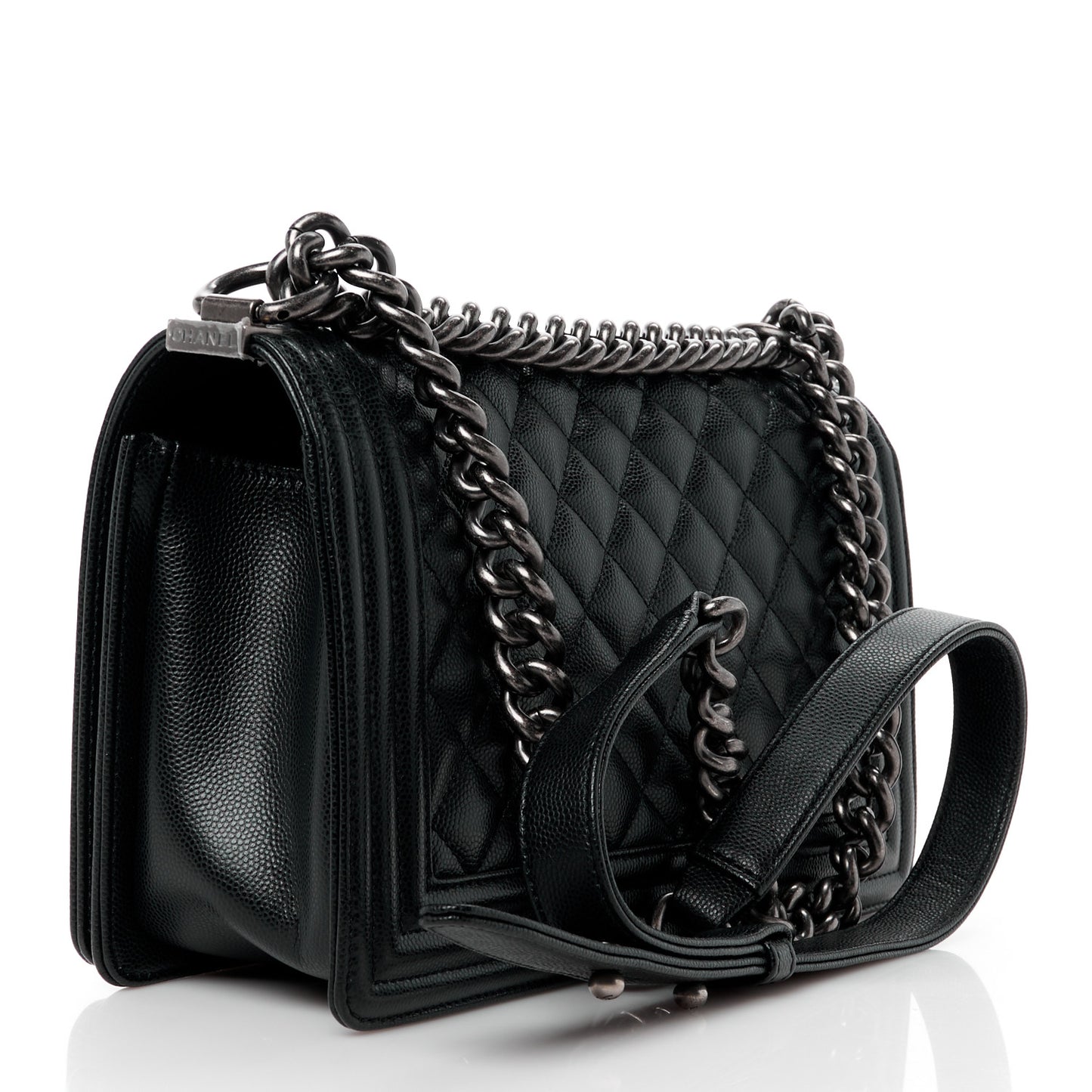 Caviar Quilted Medium Boy Flap Black