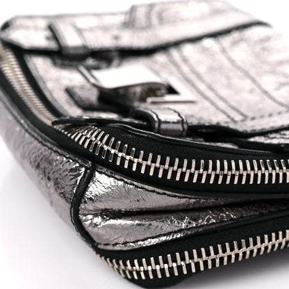 Proenza Schouler Metallic Paper Lambskin PS1 Mini Pouch Messenger Dark Silver 8 of 11