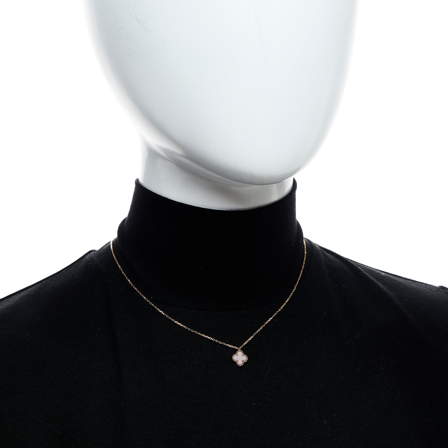 Van Cleef & Arpels 18K Rose Gold Carnelian Sweet Alhambra Pendant Necklace 2 of 7