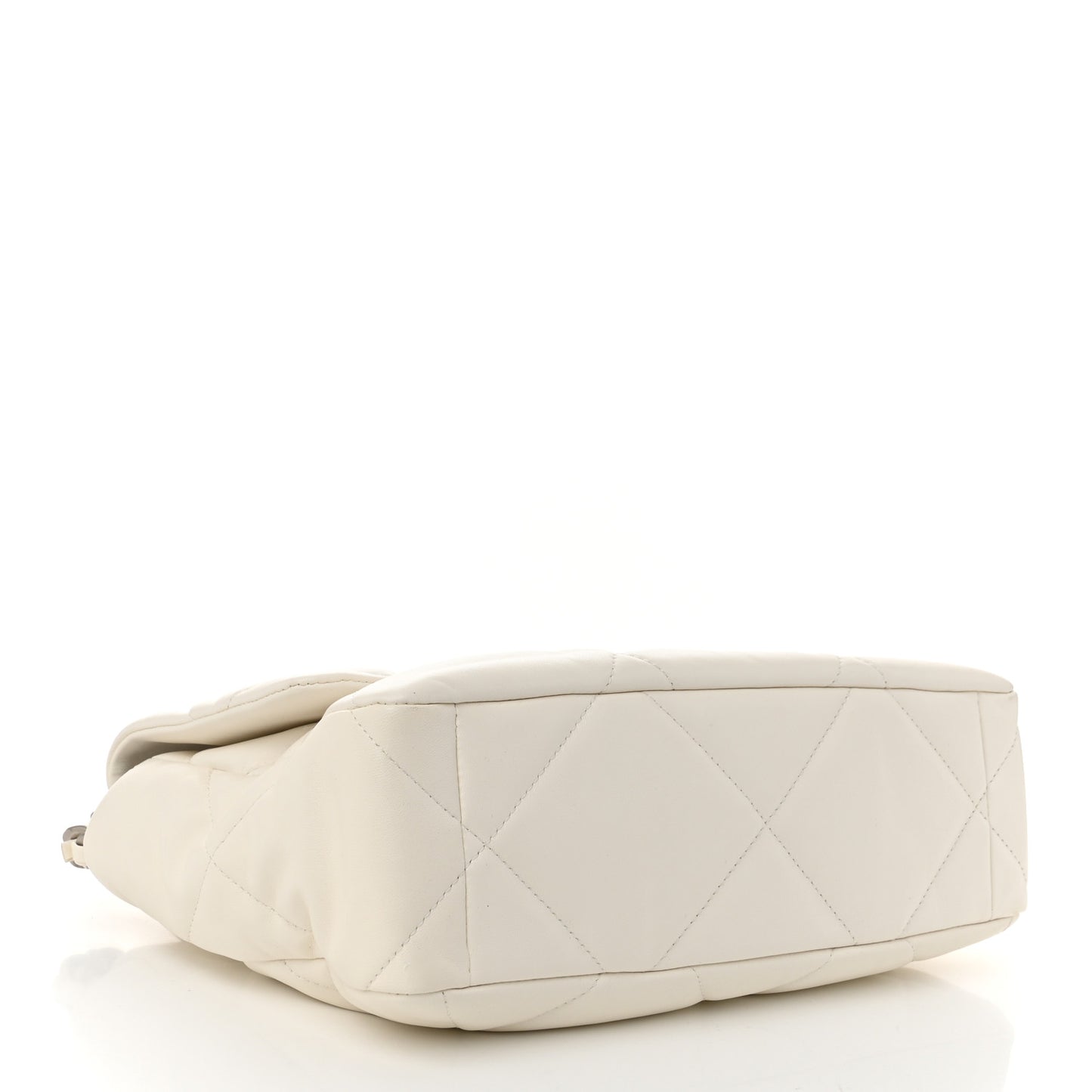 Lambskin Quilted Large Chanel 19 Flap White