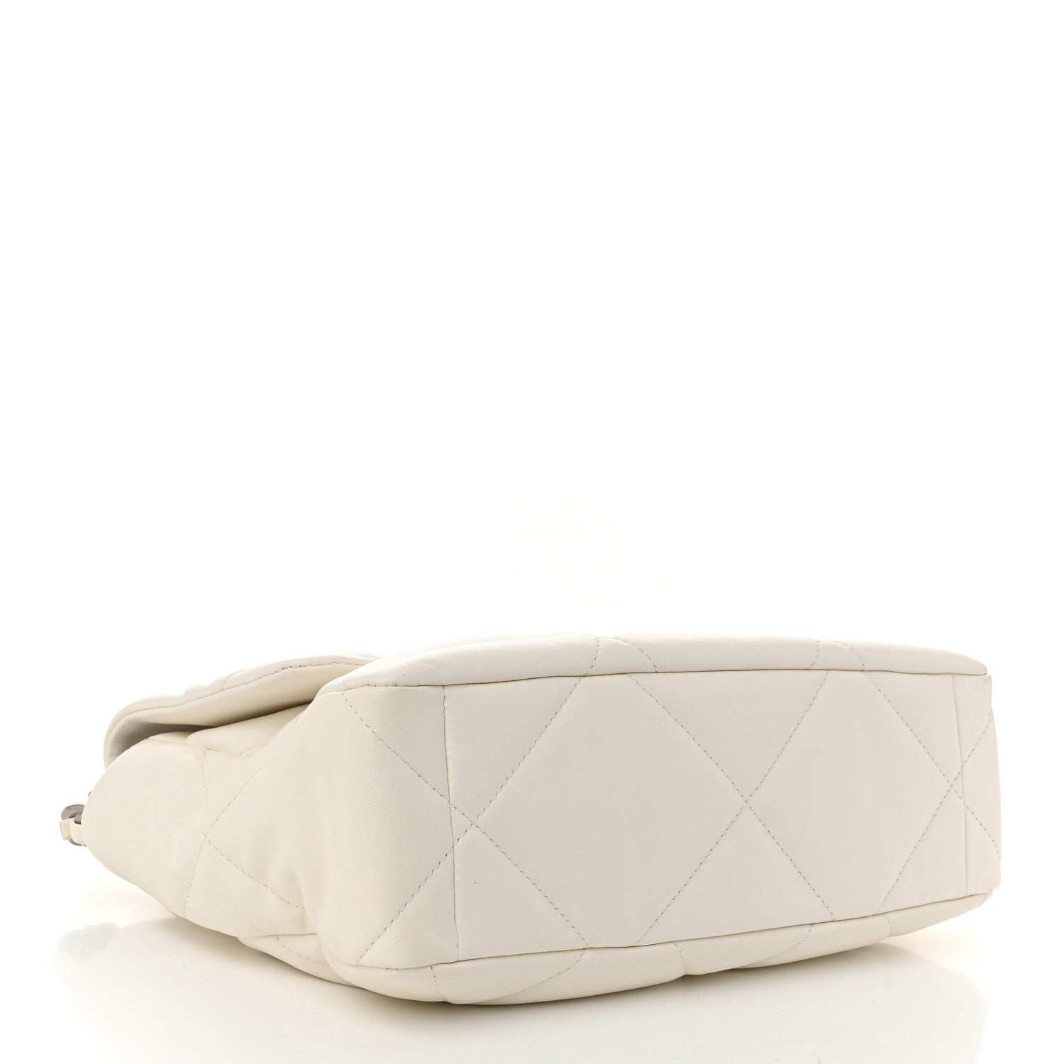Chanel Lambskin Quilted Large Chanel 19 Flap White 4 of 10