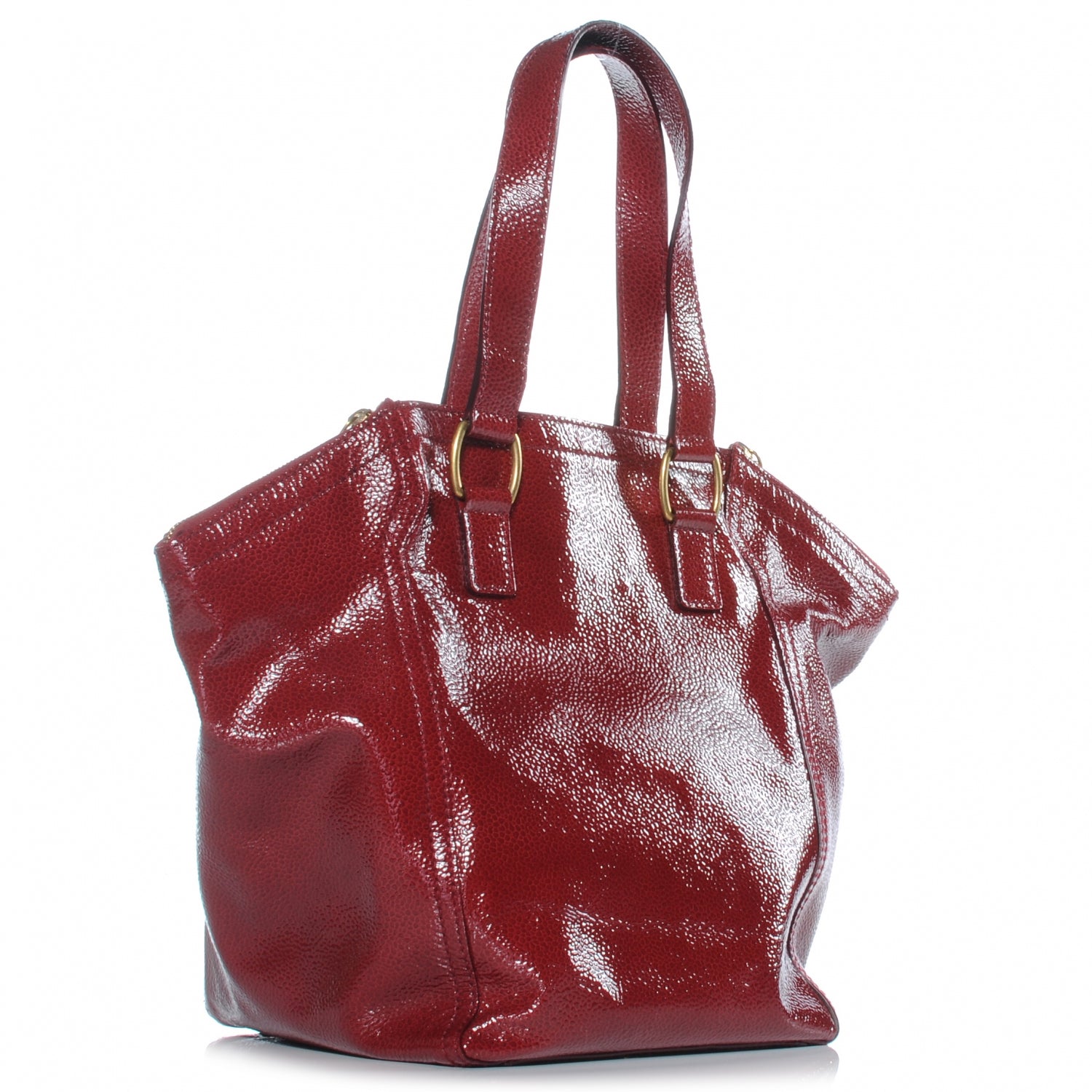Saint Laurent Patent Small Downtown Dark Red 3 of 7