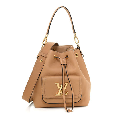 Louis Vuitton Calfskin Lockme Bucket MM Arizona Beige 1 of 11