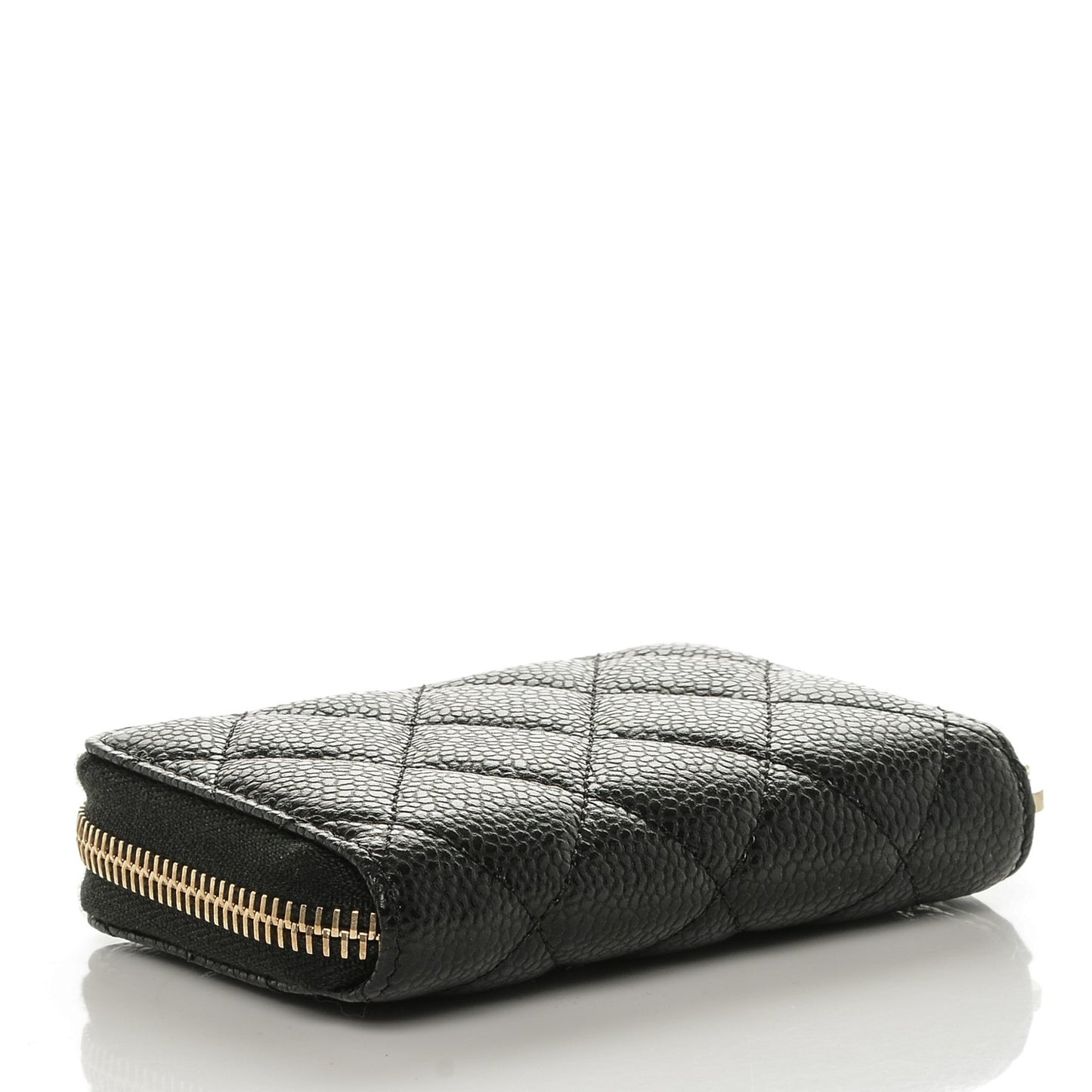 Caviar Quilted Zip Coin Purse Black