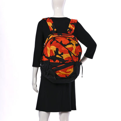 Valentino Garavani Nylon Camouflage Print Backpack Orange Yellow Black 2 of 10