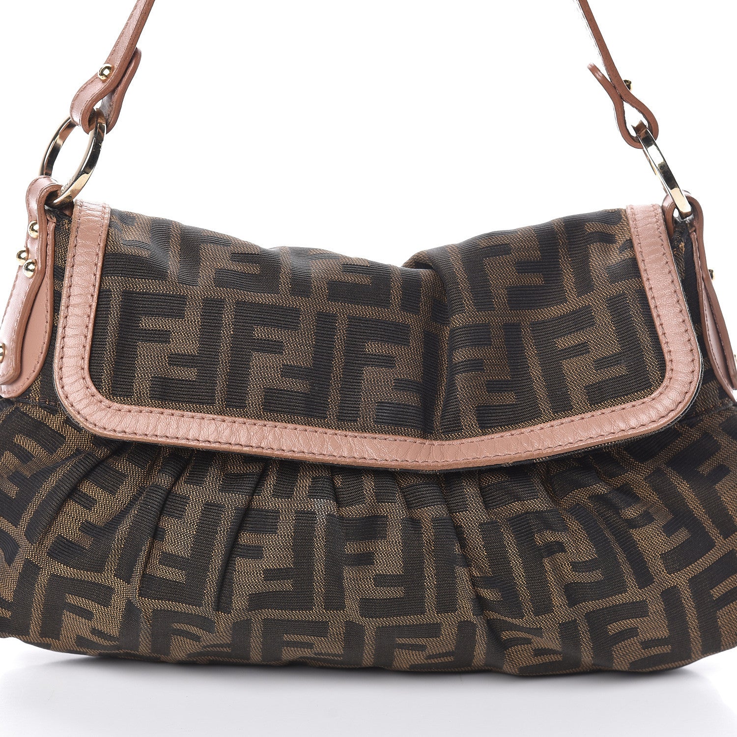 Fendi Zucca Cuoio Lucido Small Chef Shoulder Bag Tobacco Bois de Rose 9 of 9