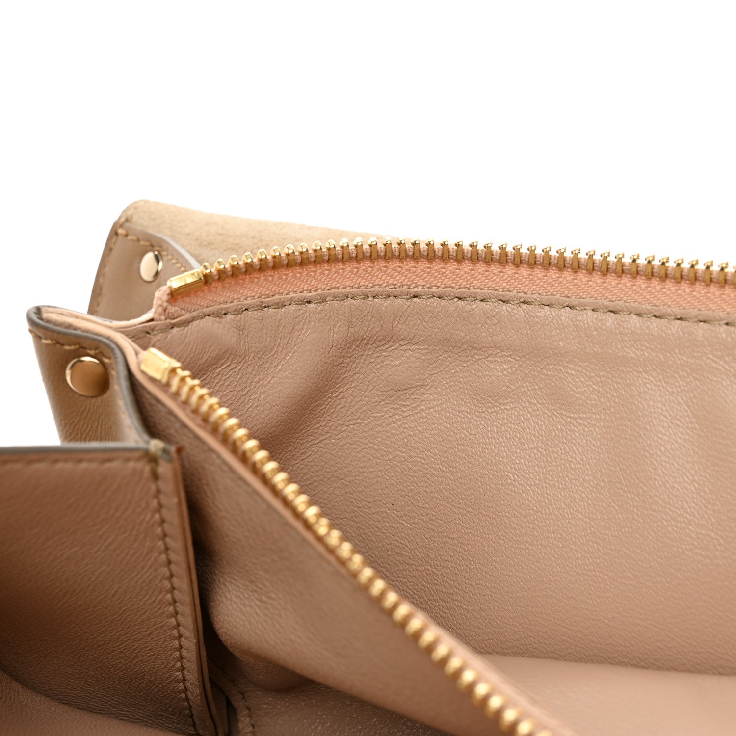 Chloe Calfskin Suede Gabrielle Clutch Cream Chestnut 14 of 17