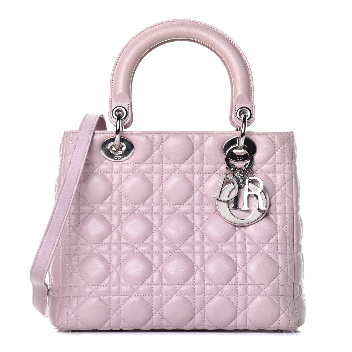 Christian Dior Lambskin Cannage Medium Lady Dior Light Pink 1 of 10