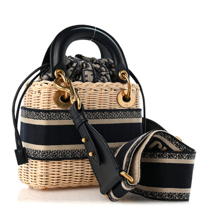 Christian Dior Wicker Oblique Mini Lady Dior Bag Blue 3 of 10