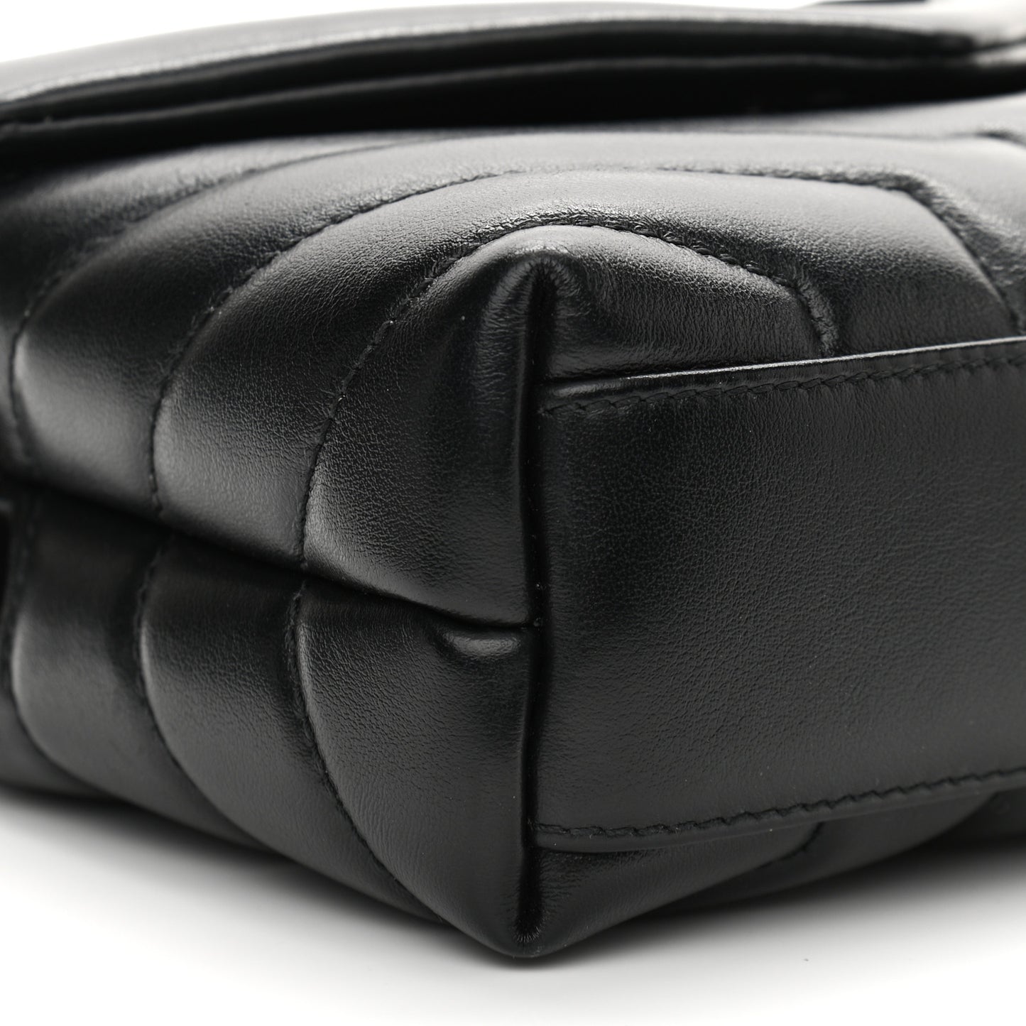 Calfskin Y Quilted Monogram Toy Loulou Crossbody Bag Black