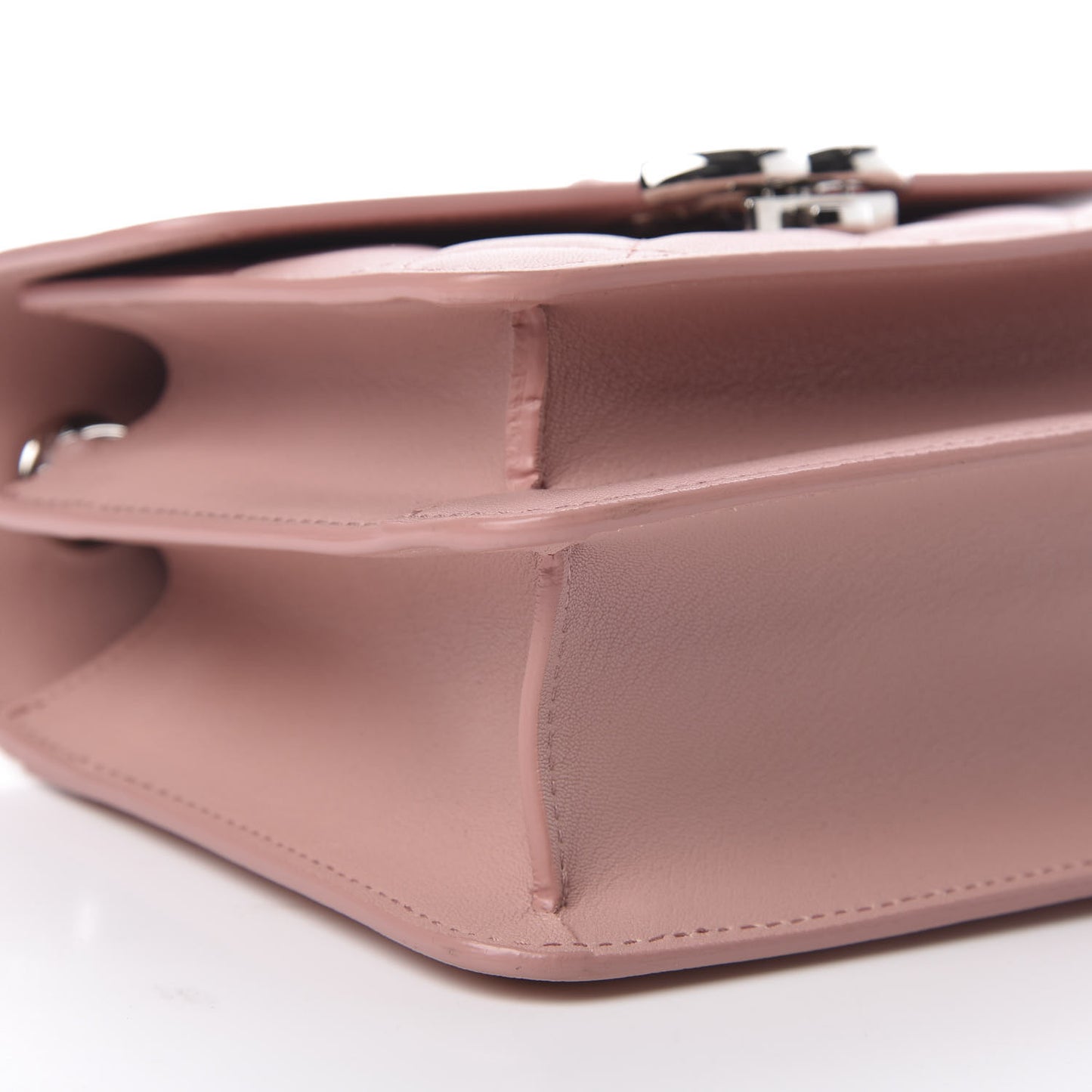 Goatskin Quilted CC Box Flap Pink