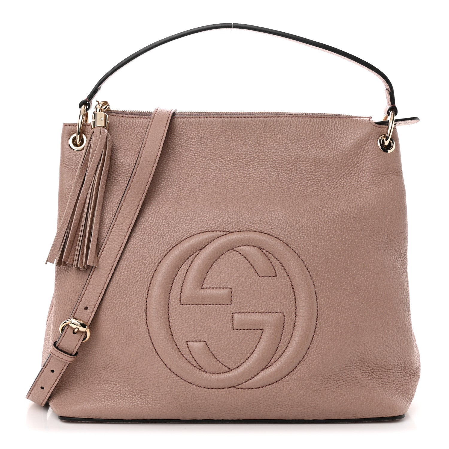 Gucci Pebbled Calfskin Large Soho Hobo Camelia 1 of 12