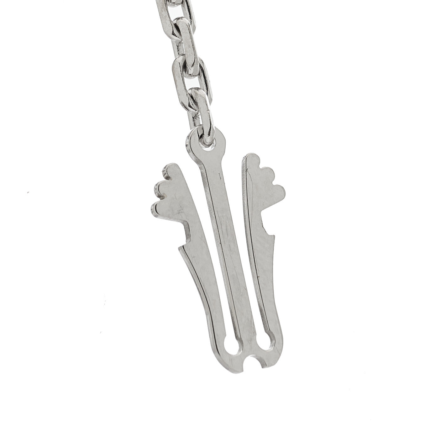 18K White Gold Mother of Pearl Chalcedony 16 Motifs Magic Alhambra Necklace