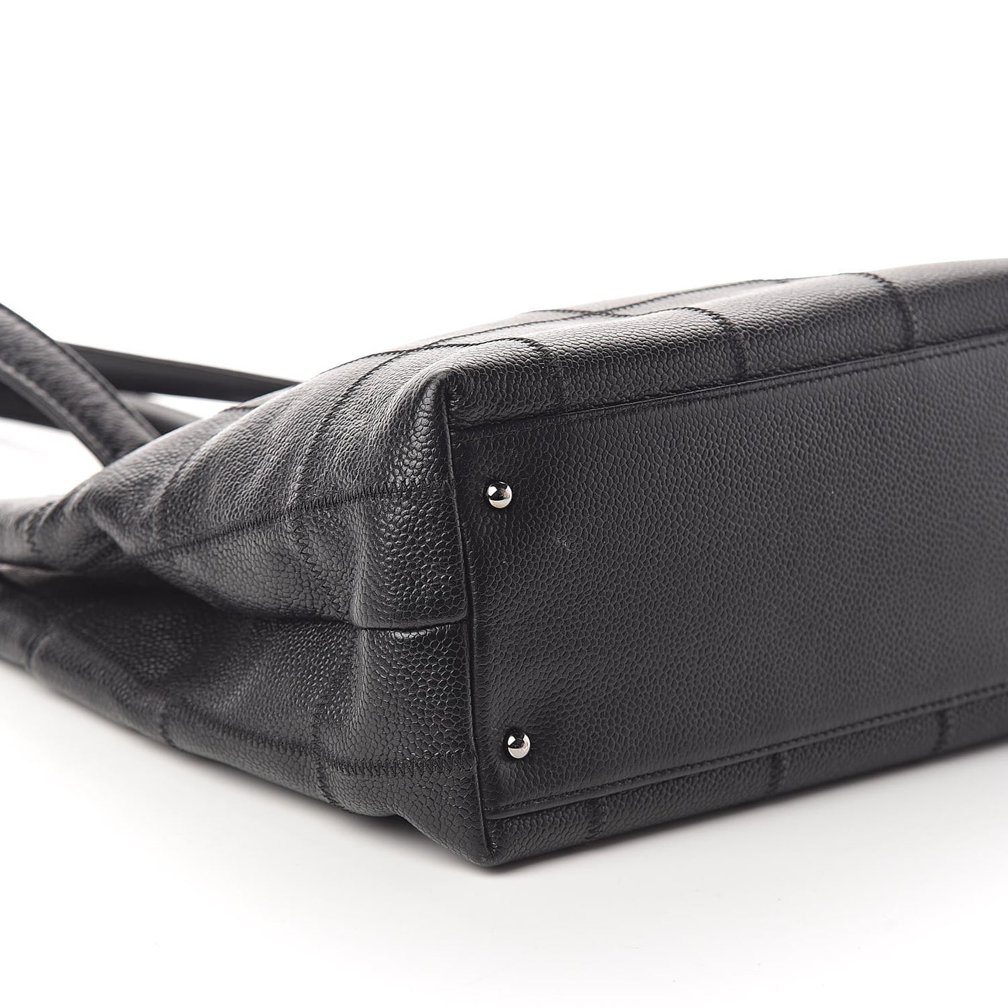 Caviar Square Stitched Tote Black