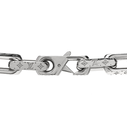 Louis Vuitton Monogram Chain Necklace Silver 4 of 5