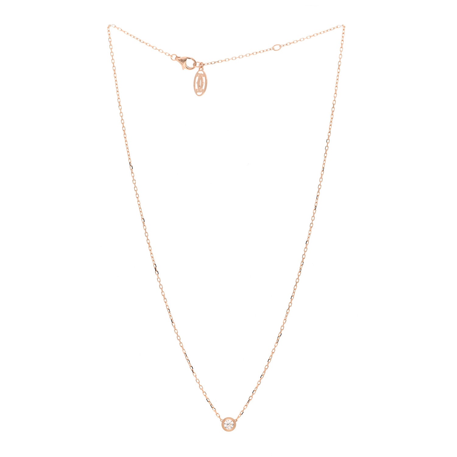 Cartier 18K Pink Gold Diamond LM D'Amour Pendant Necklace 3 of 5