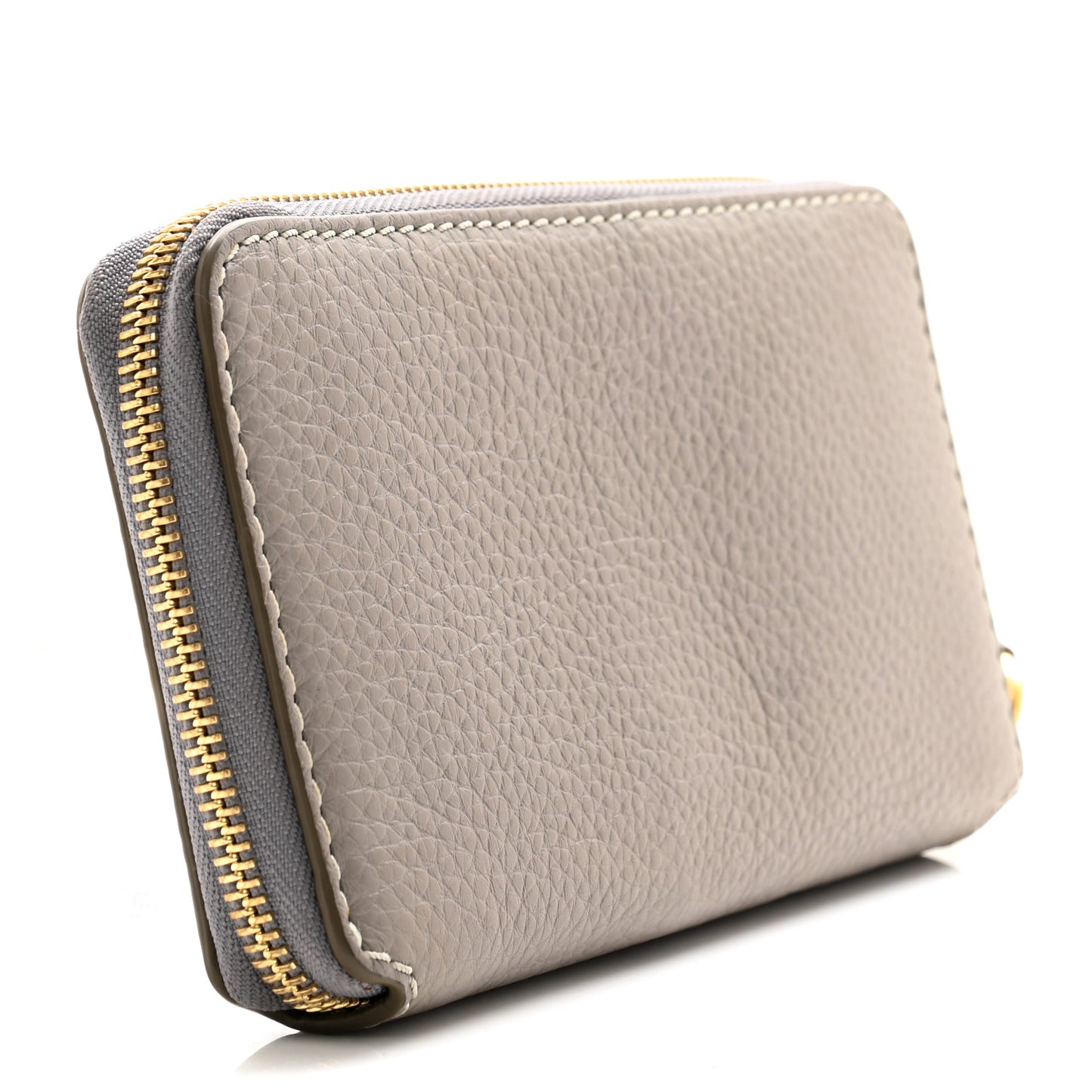 Calfskin Marcie Long Zip Around Wallet Cashmere Grey