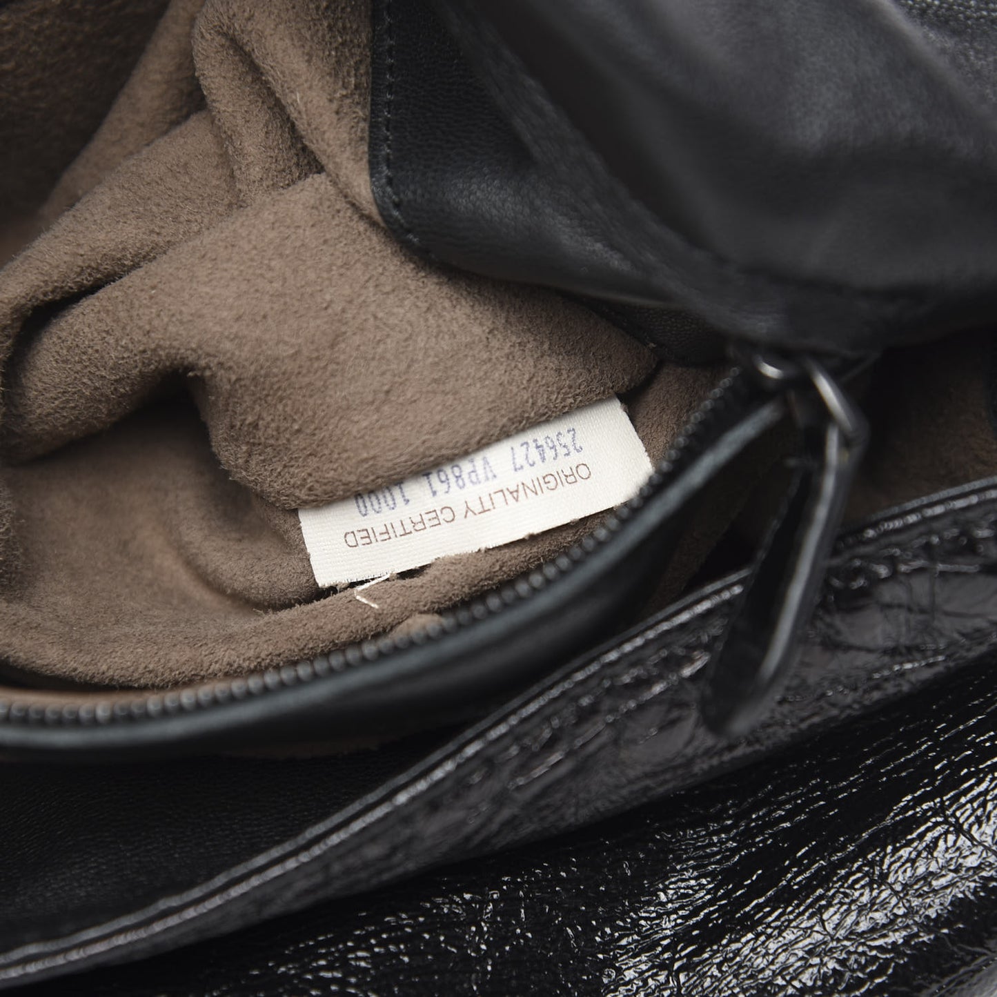 Patent Goatskin Intrecciato Shoulder Bag Black