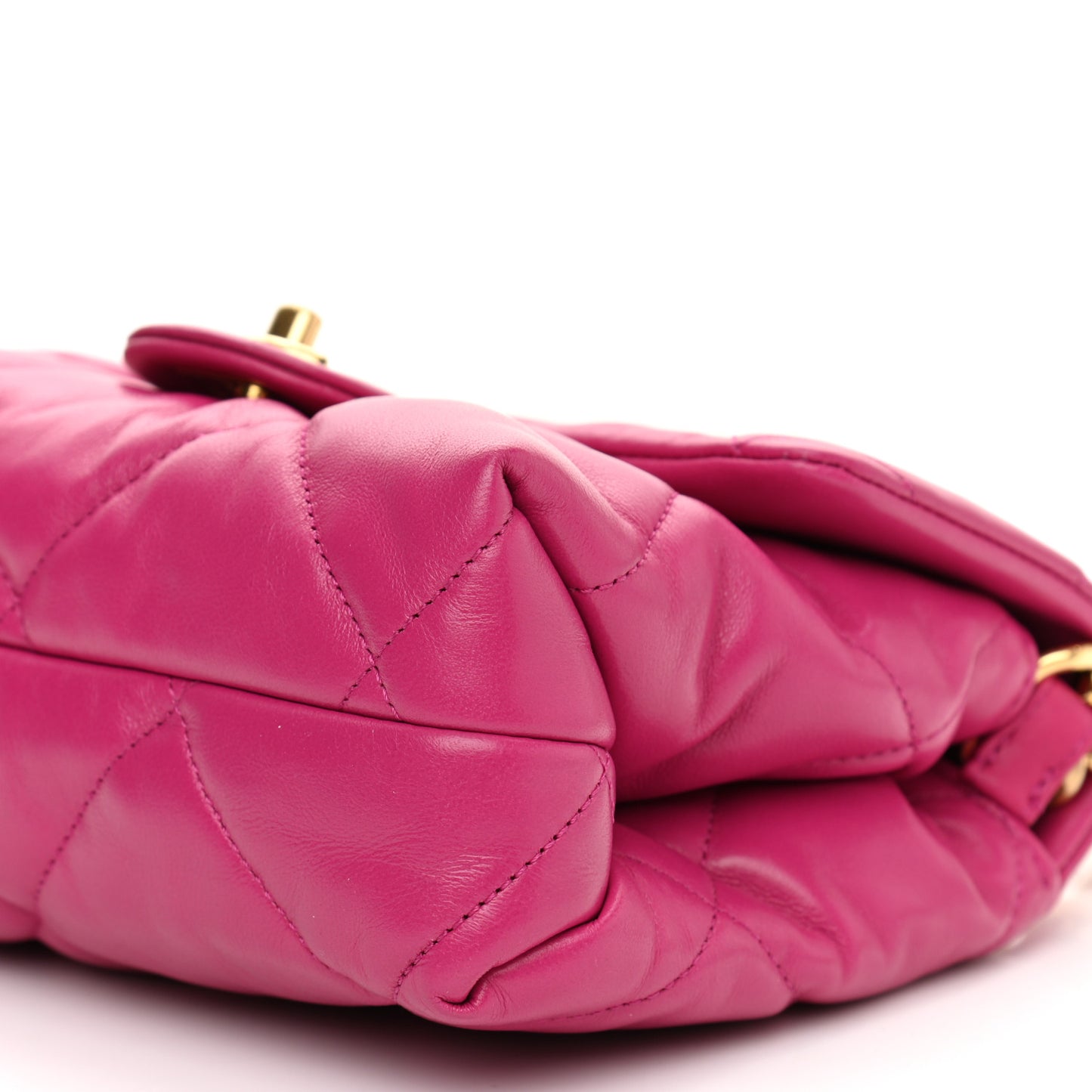 Lambskin Quilted Small Chain Top Handle Flap Pink