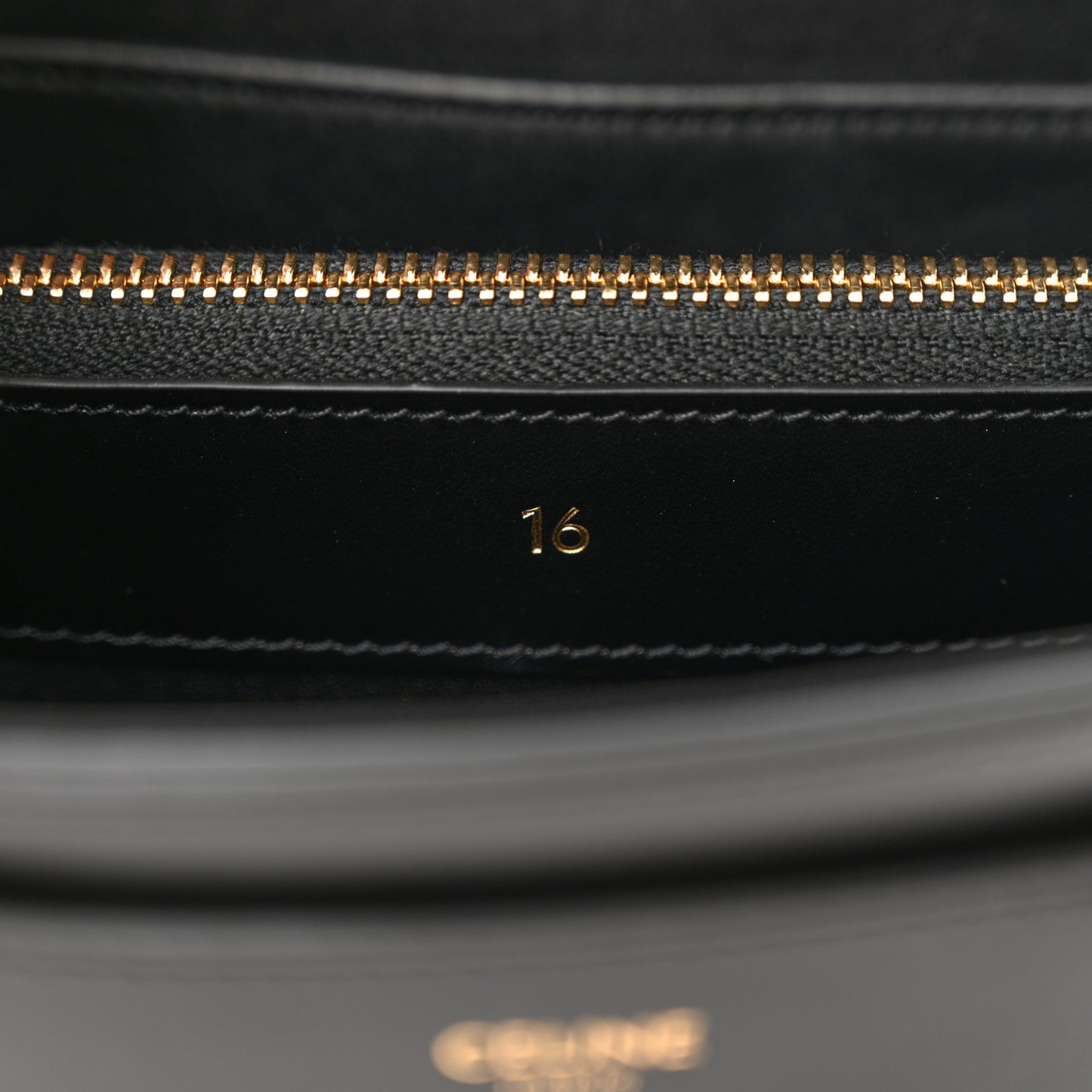 Satinated Calfskin Mini 16 Top Handle Bag Black