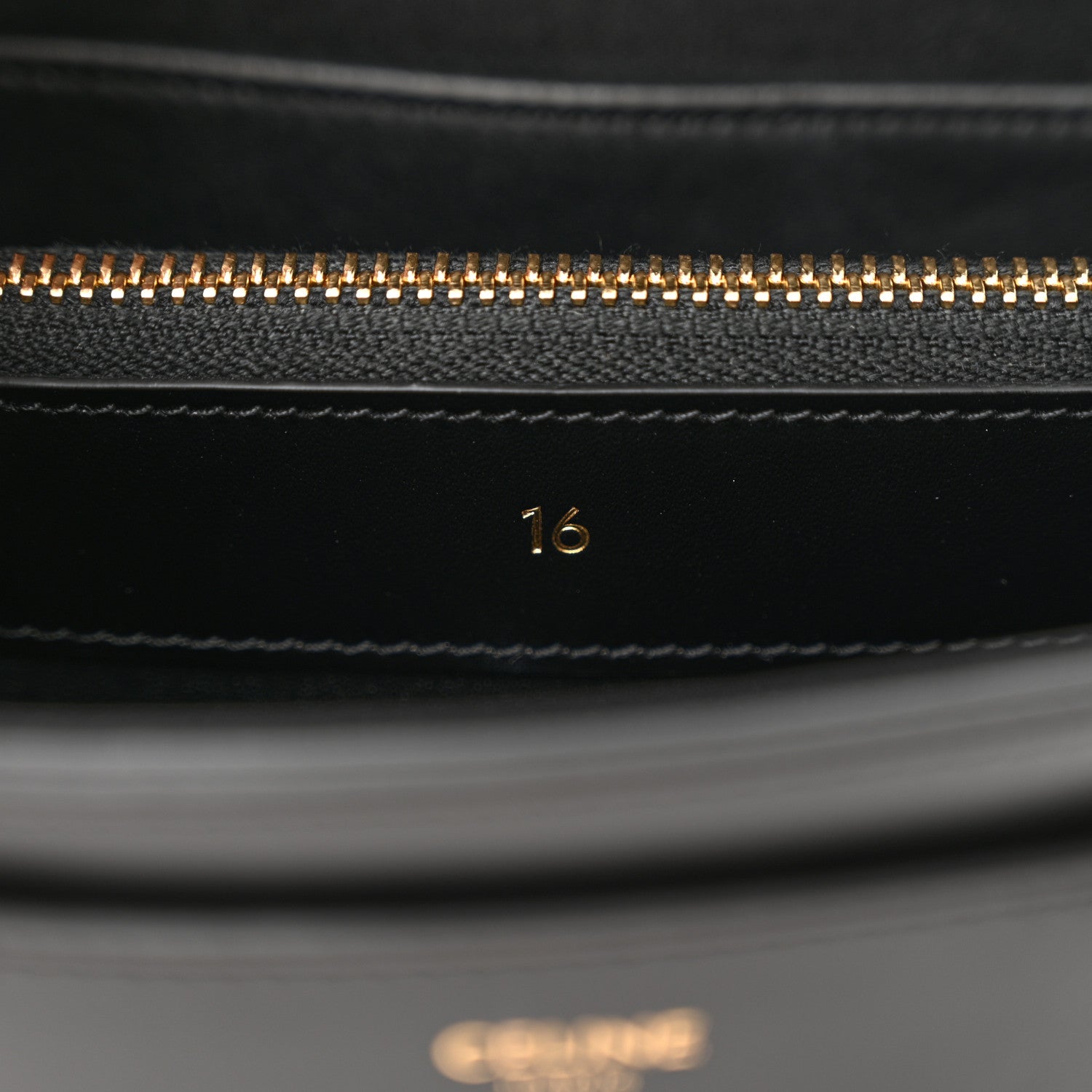 Celine Satinated Calfskin Mini 16 Top Handle Bag Black 7 of 12