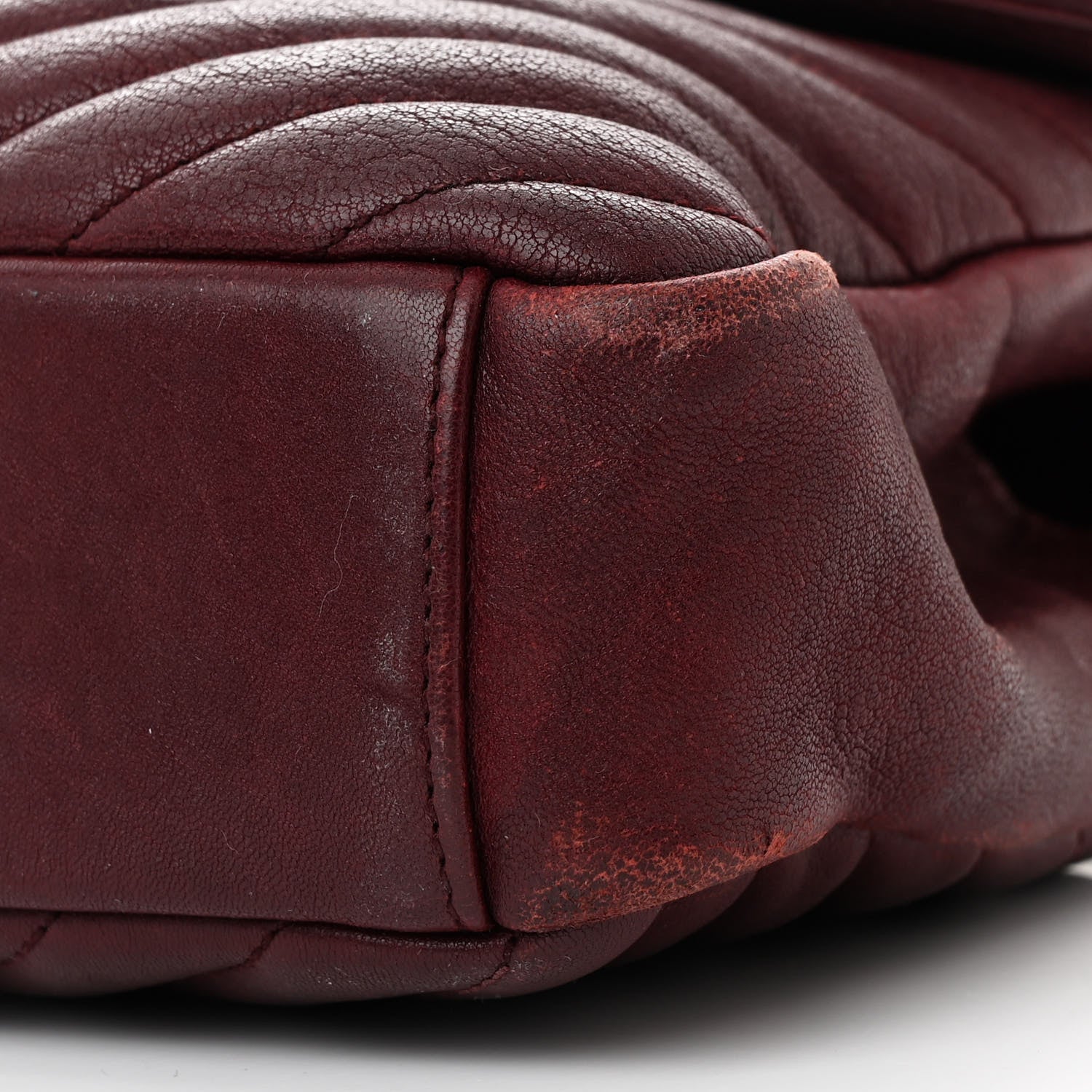 Saint Laurent Sheepskin Matelasse Chevron Monogram Medium College Bag Rouge Legion 11 of 13